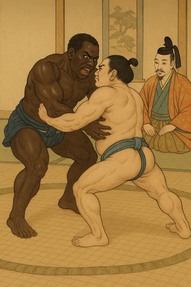 彌助用相撲挑戰日本人